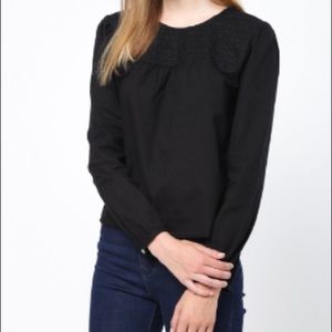 Black shirt with tie in back